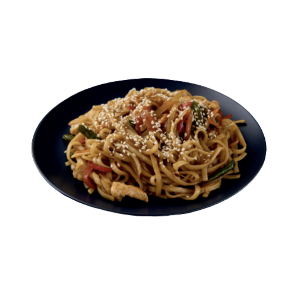 36 Udon Noodles with Chicken in Teriyaki Sauce